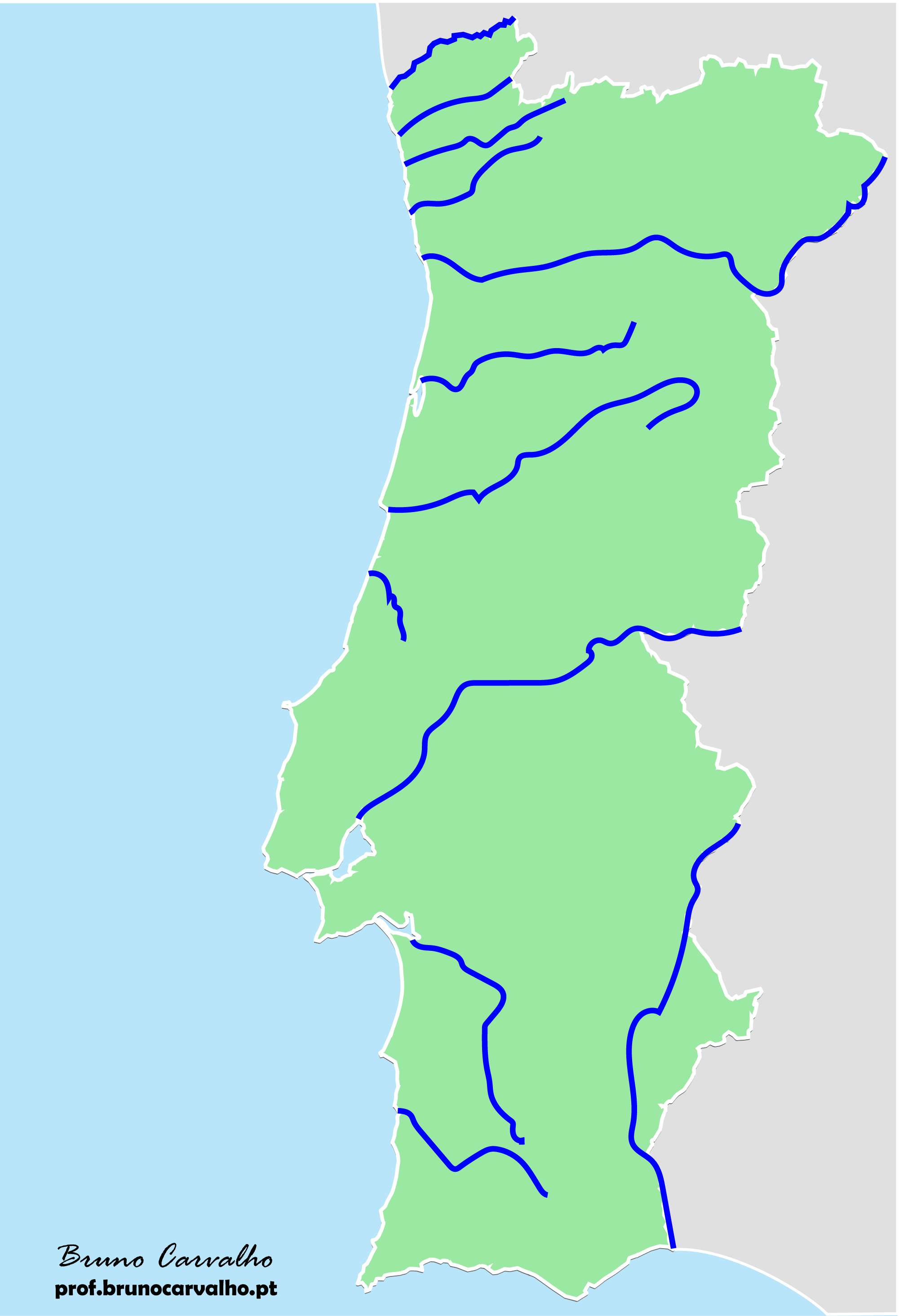 Vetores de Mapa De Portugal Com As Principais Cidades E Rios e